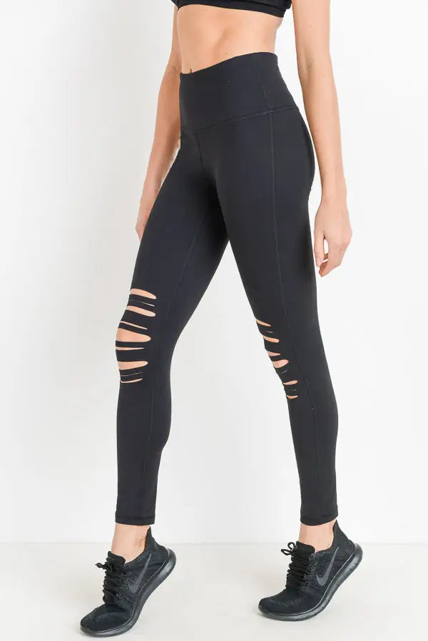Vivian Shredded Knee Highwaist Leggings