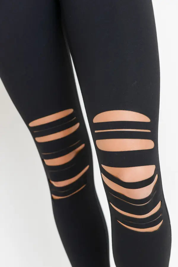 Vivian Shredded Knee Highwaist Leggings