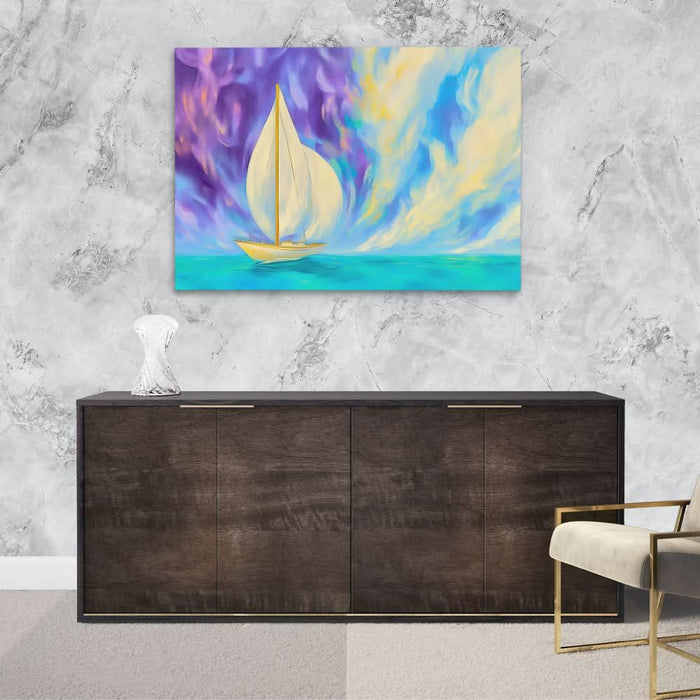 Voyage Through the Veil - Coastal Wall Art in Black Frame