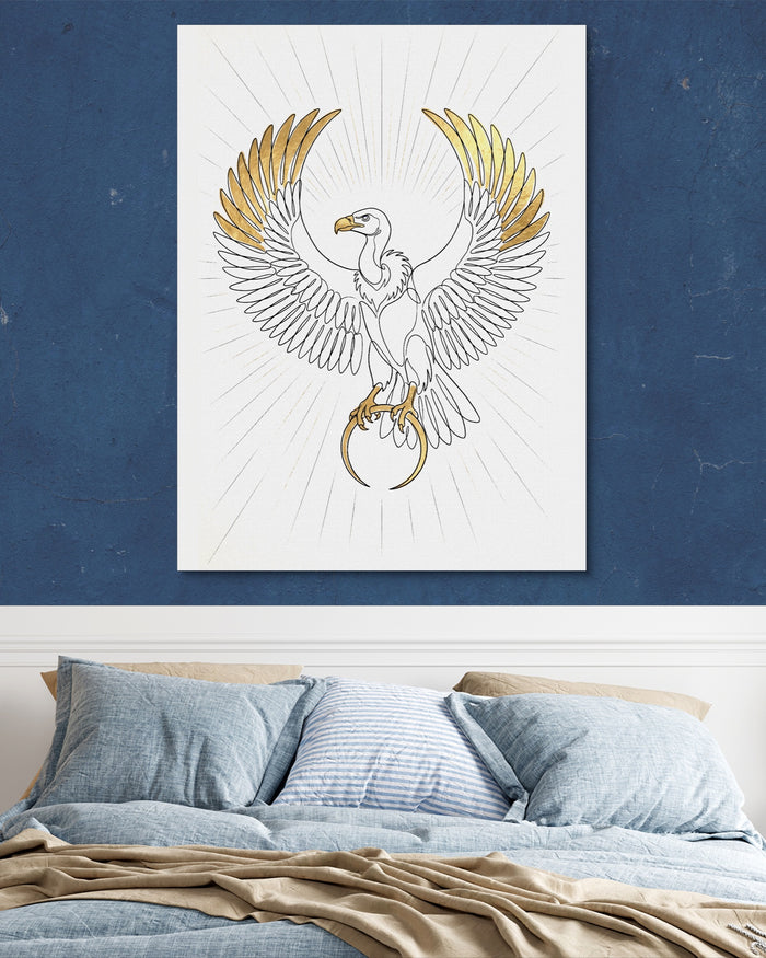 Vulture Golden Wings — vulture golden wings psd navy blue bedroom 1port flush print