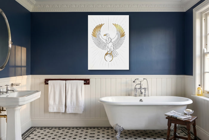 Vulture Golden Wings — vulture golden wings small bathroom interior 2 1port flush print