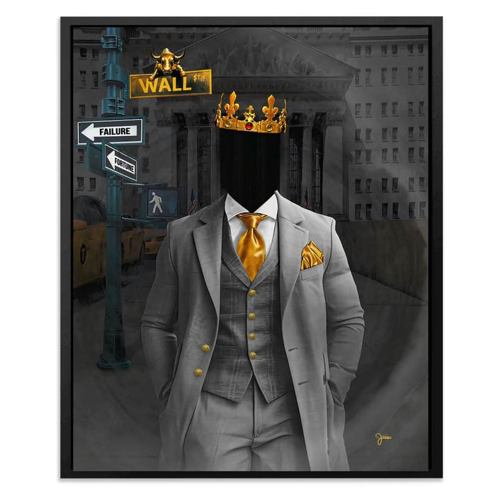 Wall Street Fortune - Contemporary Black Canvas Wall Art