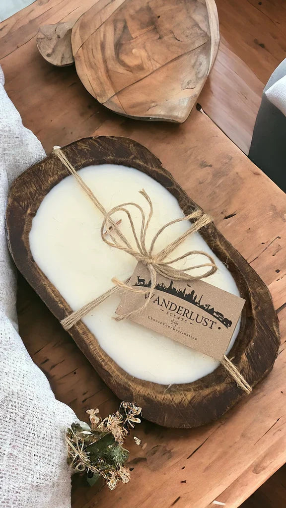 Wanderlust Wood Dough Bowl Soy Candle