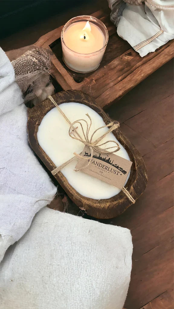 Wanderlust Wood Dough Bowl Soy Candle