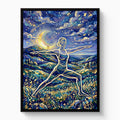 Warrior Golden Night — warrior golden night white studio framed black