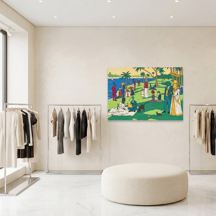 Waterside Garden Party canvas wall art, room view