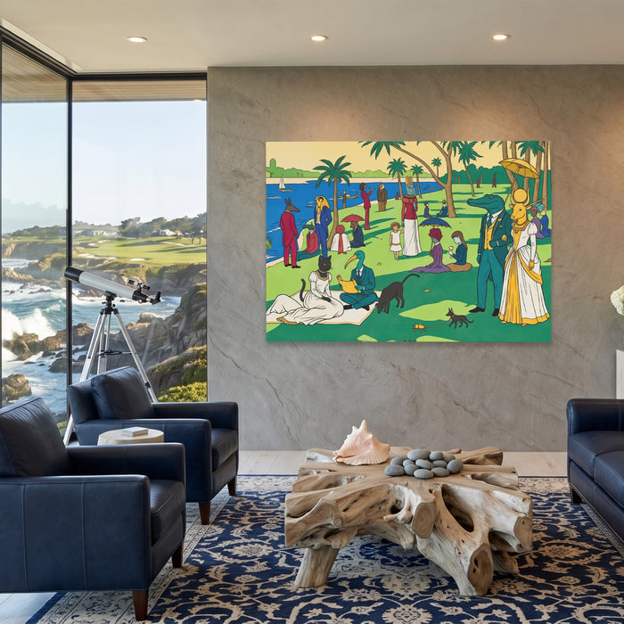 Waterside Garden Party canvas wall art, room view