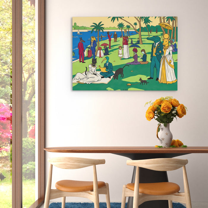 Waterside Garden Party canvas wall art, room view