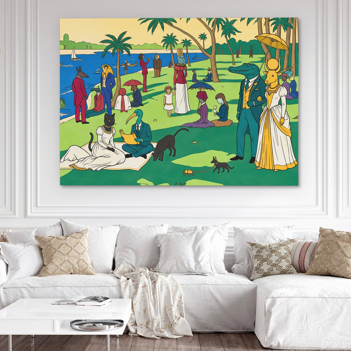 Waterside Garden Party canvas wall art, room view