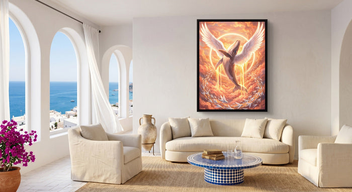 Whale Ascends Light - Luxury Wall Art