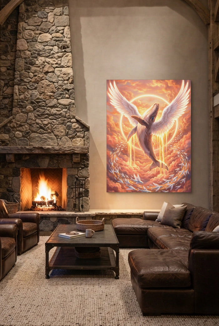 Whale Ascends Light - Luxury Wall Art