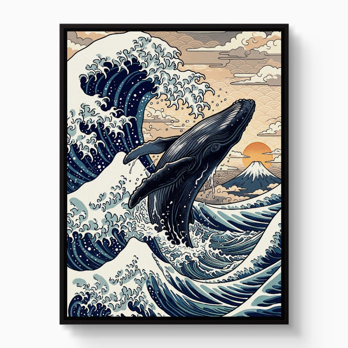 Whale Breaching Fuji Peak - Luxury Wall Art