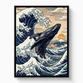 Whale Breaching Fuji Peak - Luxury Wall Art