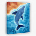Whale Coast Flow - Beach Canvas Wall Art