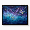 Whale Cosmic Ocean — whale cosmic ocean white studio framed black