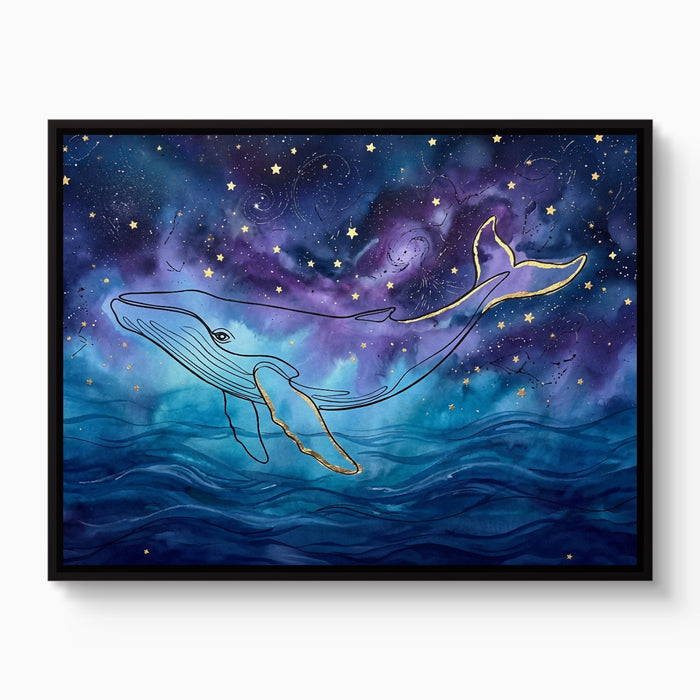 Whale Cosmic Ocean — whale cosmic ocean white studio framed black