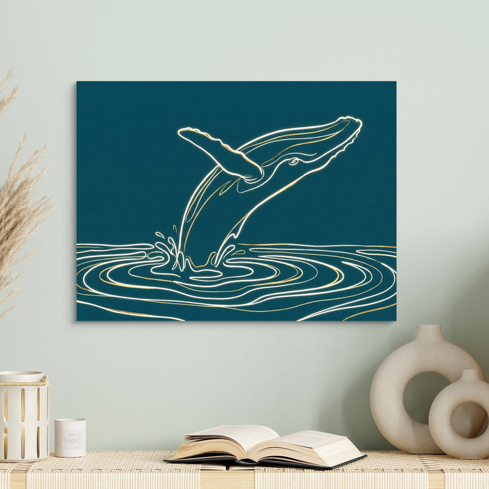 Whale Golden Breach — whale golden breach sq book table 1land flush print