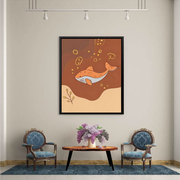 Whale of the Tropics - Earth Tones Wall Art for Nursery
