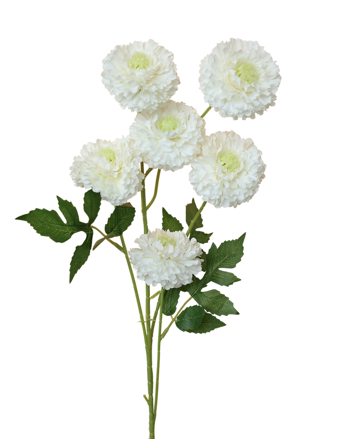White 6-Head Pompom Spray