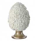 White Chocolate Egg with Carved Rose Pattern