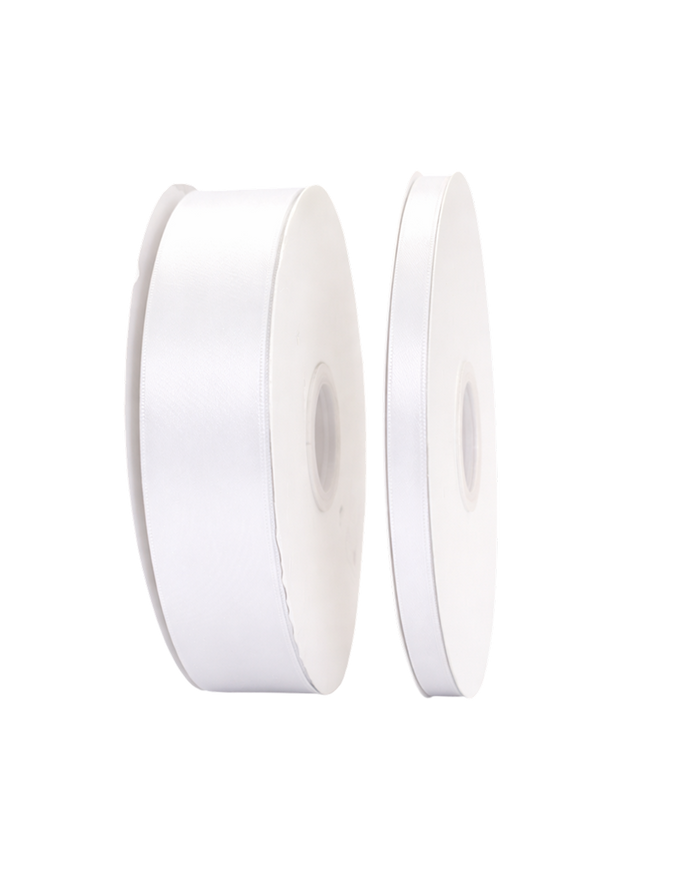 White Double Faced Satin Ribbon - 100 Yards 0.5"