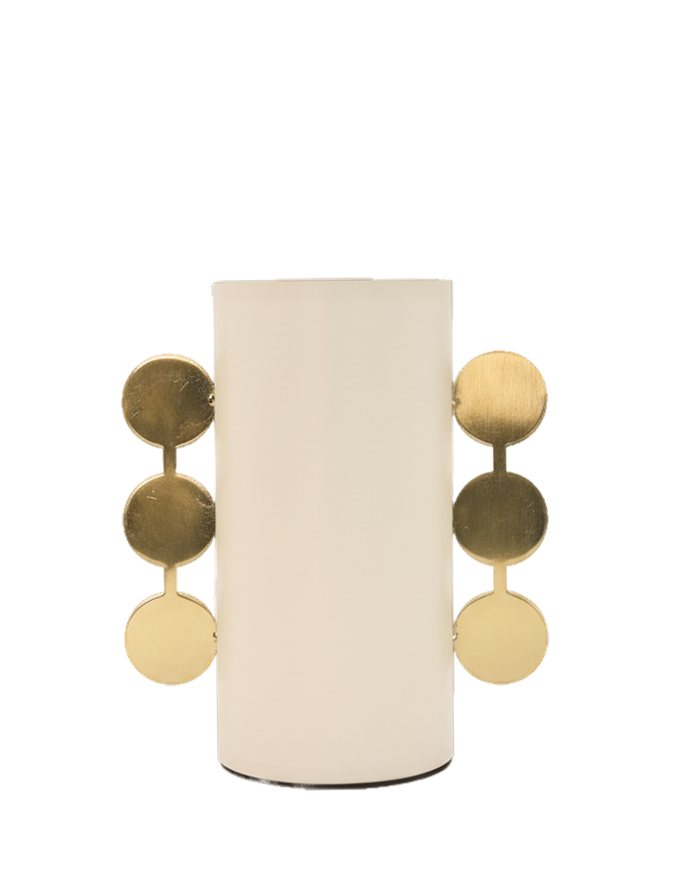 White Orbit Metal Column Vase White