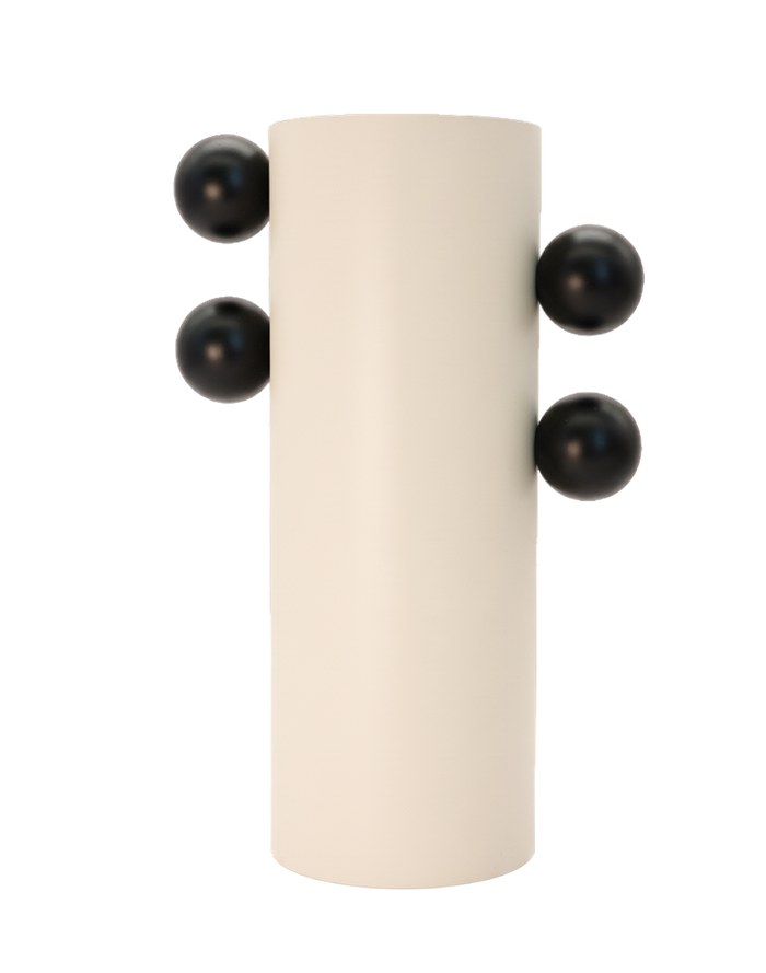 White Tall Metal Column Vase