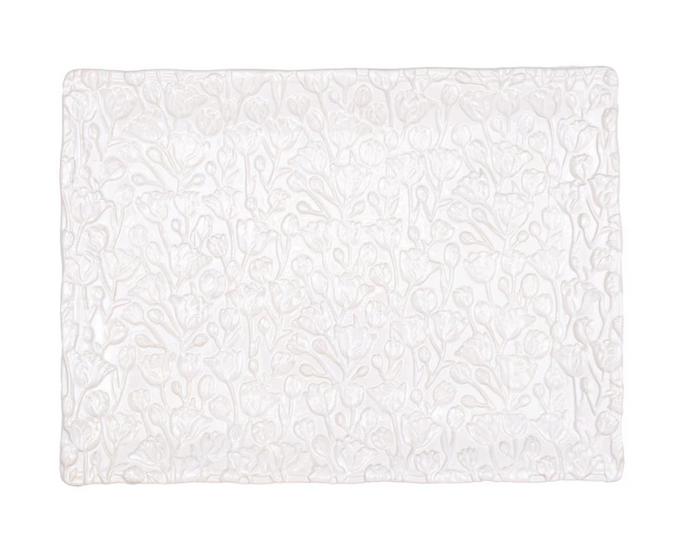 White Tulip Field Platter