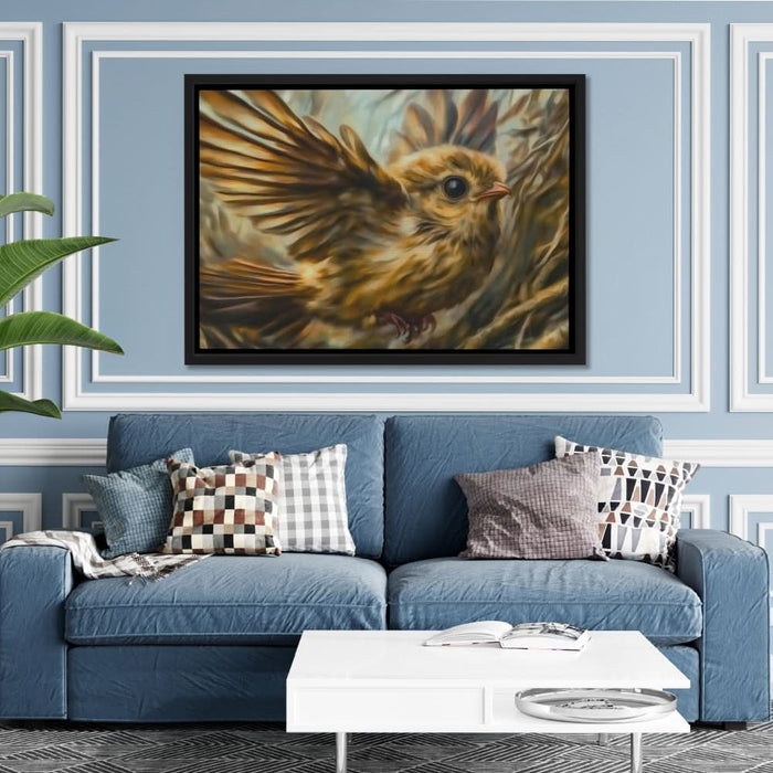 Wild Sparrow Flight - Animals Art for Bedroom