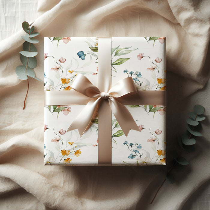 Wildflower Watercolor Garden Wrapping Paper (5 Sheets)
