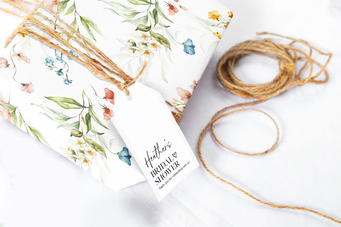 Wildflower Watercolor Garden Wrapping Paper (5 Sheets)