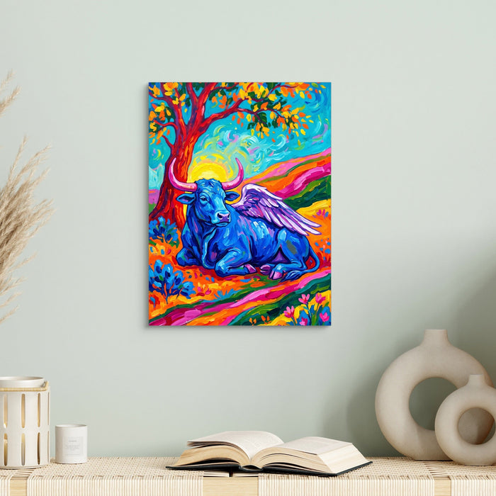 Winged Blue Cow - Luxury Wall Art
