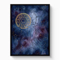 Woman Starry Zodiac — woman starry zodiac white studio framed black