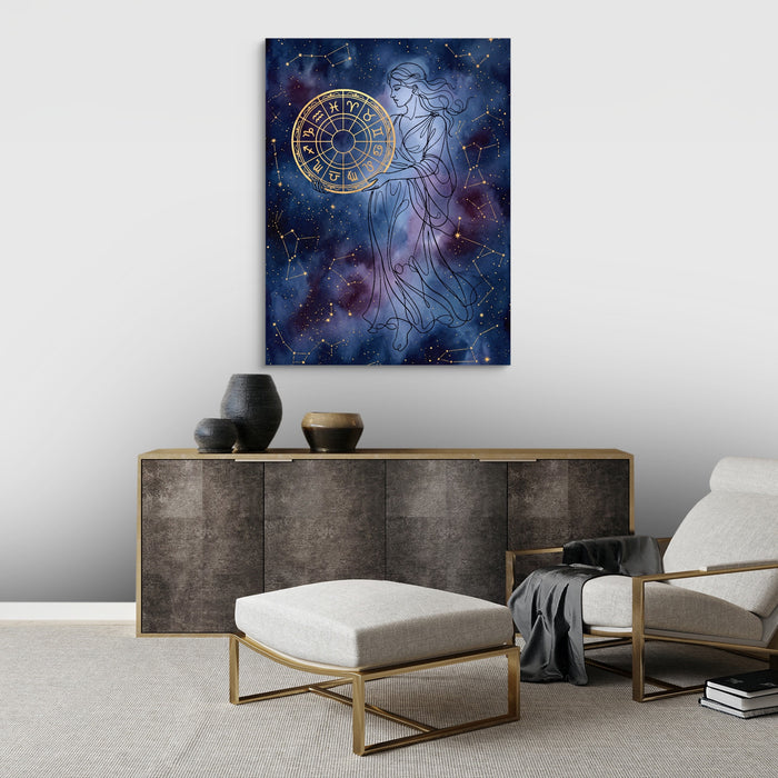 Woman Starry Zodiac — woman starry zodiac sq best living room land close 1port flush print