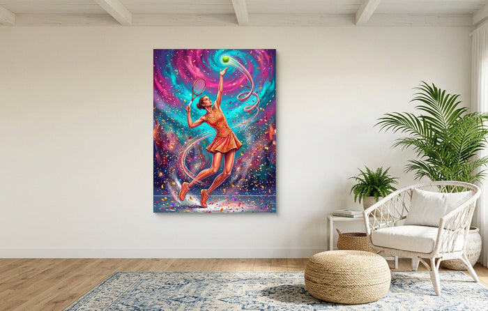 Woman's Tennis Serve - Luxury Wall Art