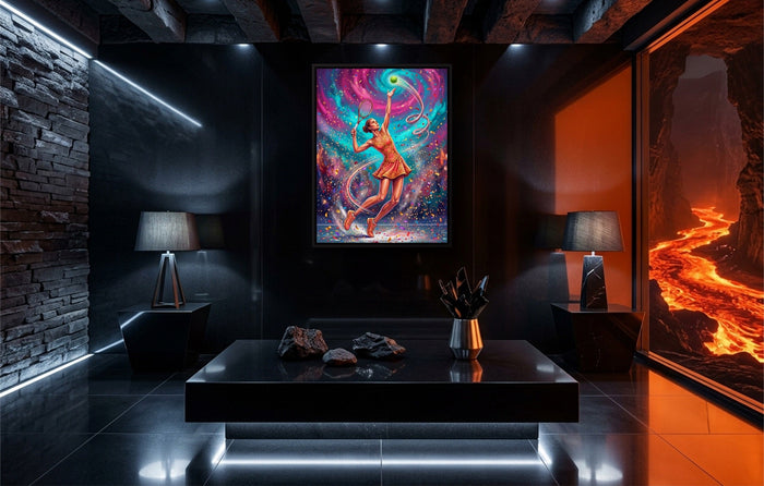 Woman's Tennis Serve - Luxury Wall Art