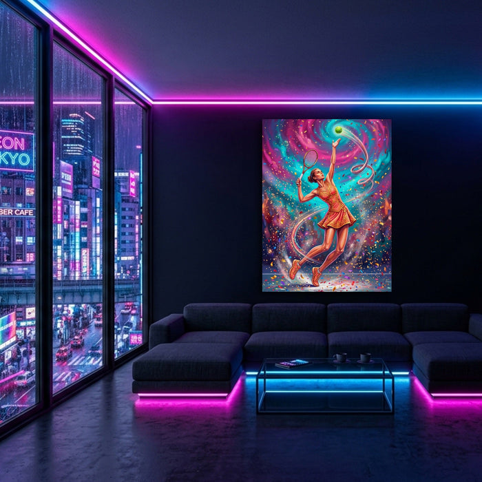 Woman's Tennis Serve - Luxury Wall Art