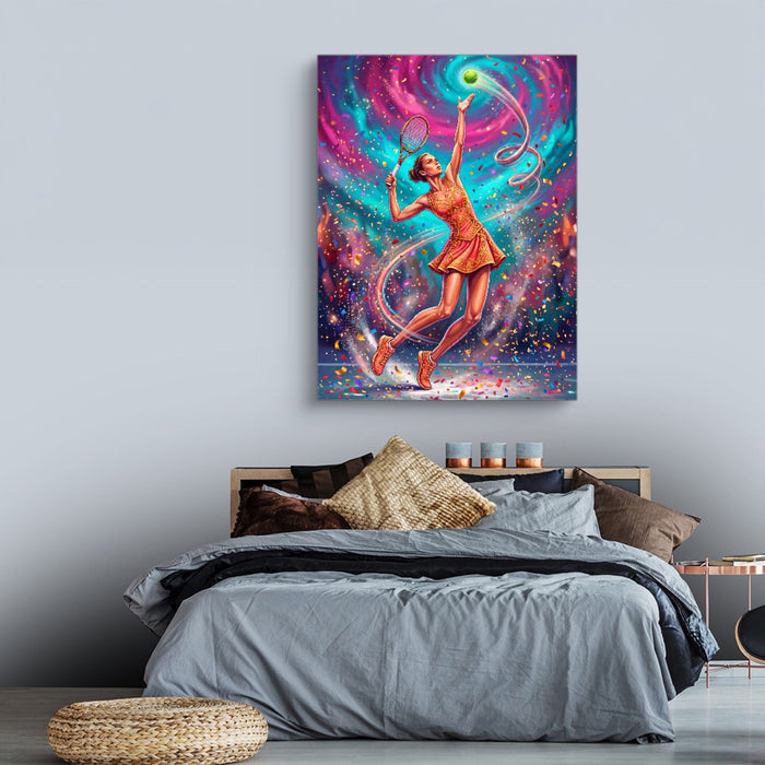 Woman's Tennis Serve - Luxury Wall Art