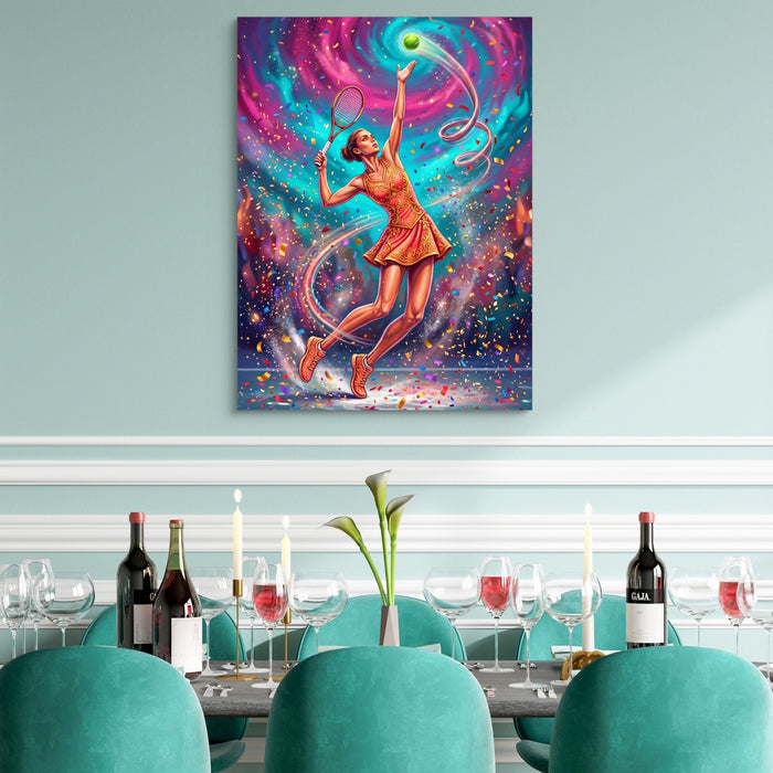 Woman's Tennis Serve - Luxury Wall Art