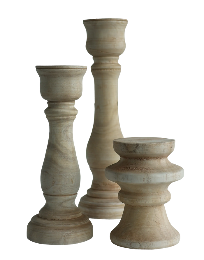 Wood Candle Stick Medium