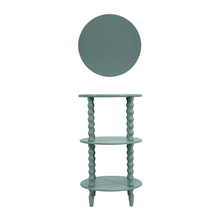 Wood Table with 2 Shelves