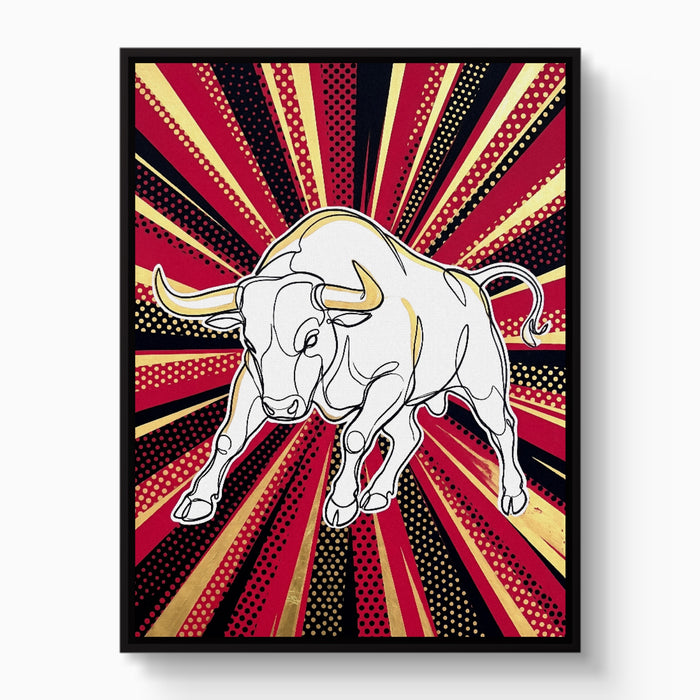 WS Bull Pop 1 — ws bull pop 1 white studio framed black
