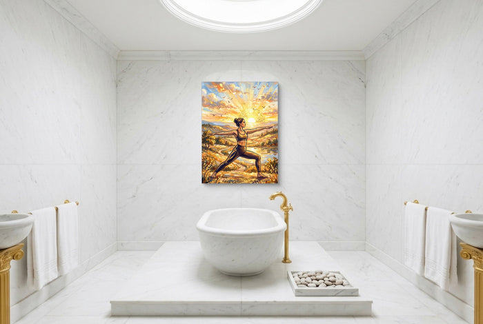 Yogi Golden Sunrise — yogi golden sunrise luxury bathroom interior 2 1port flush print