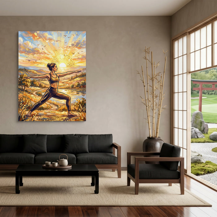 Yogi Golden Sunrise — yogi golden sunrise sq japanese garden 1port flush print